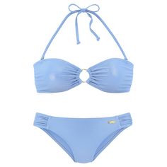 Lascana Bandeau-Bikini Bikini Set Damen hellblau