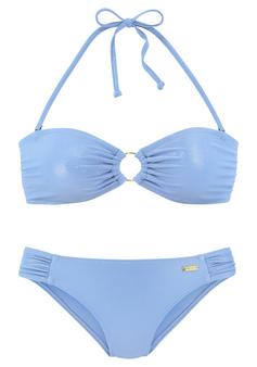 Lascana Bandeau-Bikini Bikini Set Damen hellblau