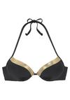 Lascana Push-Up-Bikini-Top Bikini Oberteil Damen - schwarz-goldfarben