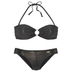 Lascana Bandeau-Bikini Bikini Set Damen schwarz