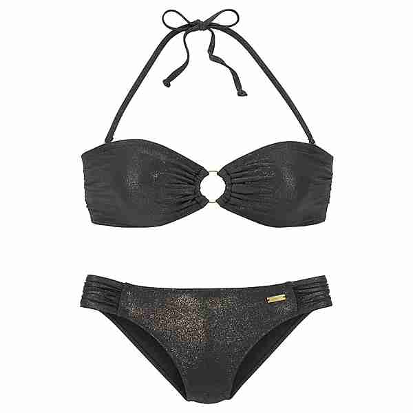 Lascana Bandeau-Bikini Bikini Set Damen schwarz