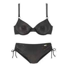 Lascana Bügel-Bikini Bikini Set Damen schwarz