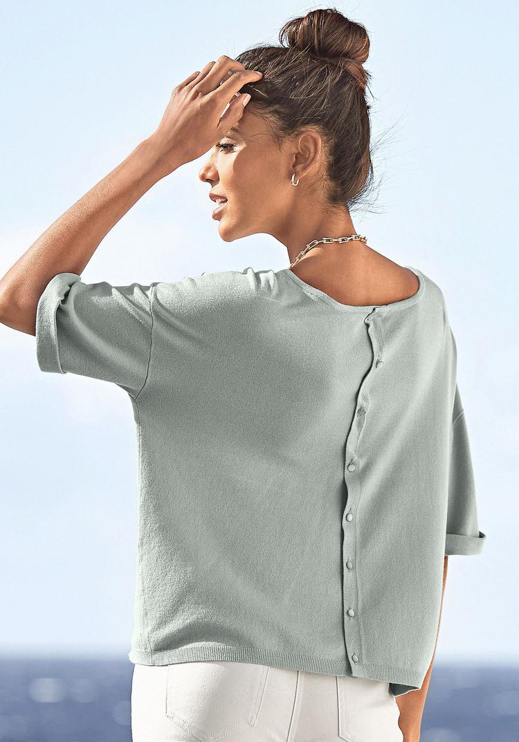 Vivance Vivance Kurzarmpullover Rundhalspullover Damen - grau-meliert - 3 | SportScheck