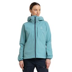 Rückansicht von Haglöfs Discover Touring Jacket Softshelljacke Damen Frost Blue