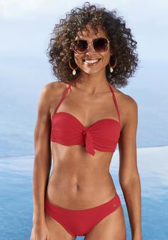 Rückansicht von Lascana Bügel-Bandeau-Bikini-Top Bikini Oberteil Damen rot