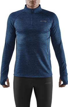 Rückansicht von CEP Winter Run Shirt Long Laufshirt Herren dark blue melange