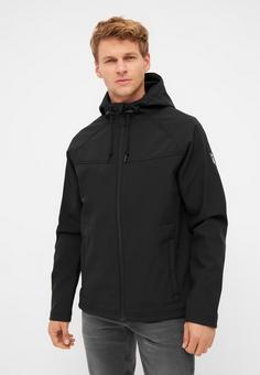 Rückansicht von Derbe Isleby Softshelljacke Herren metallic schwarz