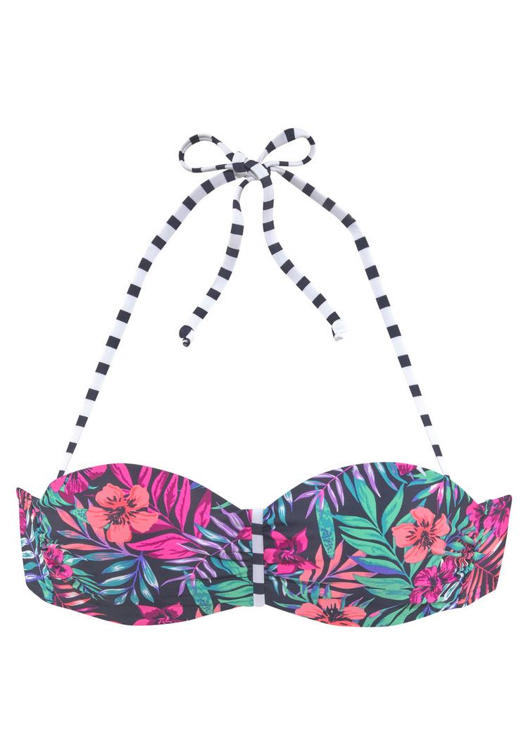 VENICE BEACH VENICE BEACH Bandeau-Bikini-Top Bikini Oberteil Damen - marine-bedruckt - 0 | SportScheck