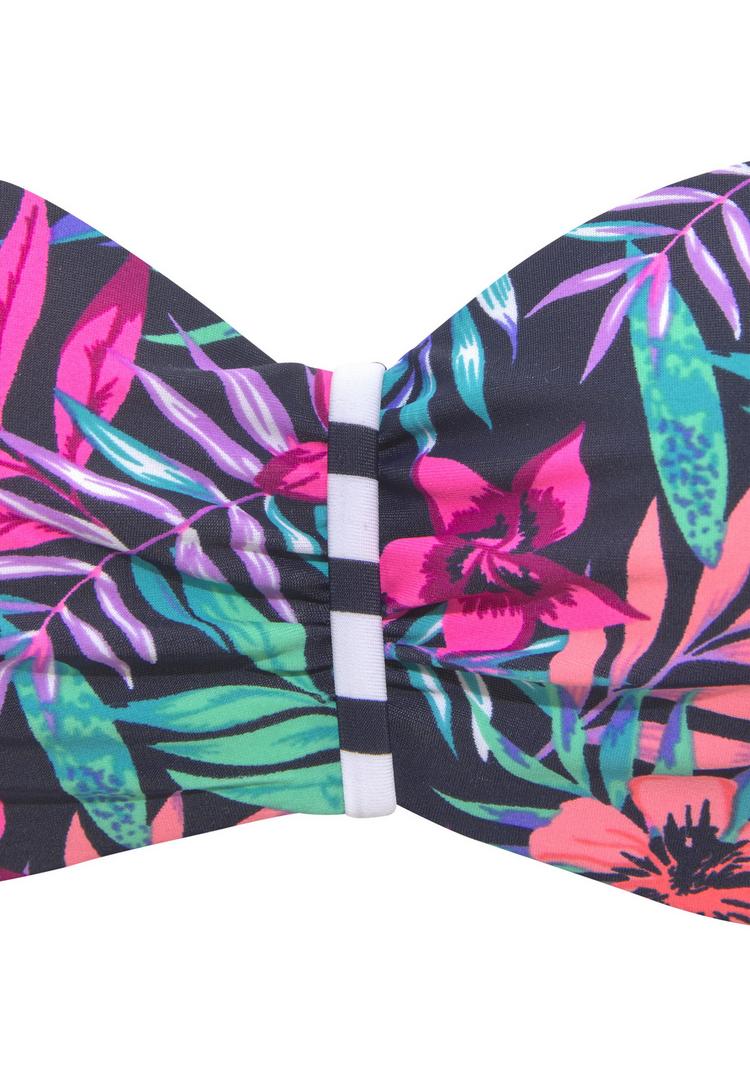VENICE BEACH VENICE BEACH Bandeau-Bikini-Top Bikini Oberteil Damen - marine-bedruckt - 0 | SportScheck