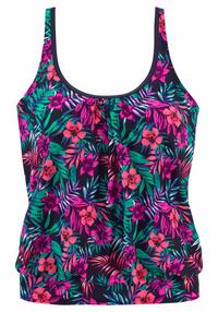 VENICE BEACH Oversize-Tankini-Top Bikini Oberteil Damen - marine bedruckt