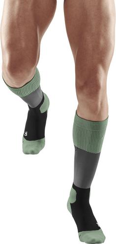 Rückansicht von CEP Merino Mid Cut Socks Laufsocken Herren grey/mint