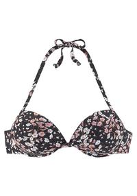 Lascana Push-Up-Bikini-Top Bikini Oberteil Damen - schwarz-bedruckt