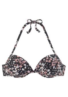 Lascana Push-Up-Bikini-Top Bikini Oberteil Damen schwarz-bedruckt