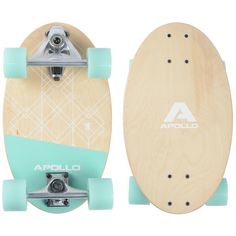 Apollo Barrel Board Skateboard-Komplettset Savaii holz/türkis