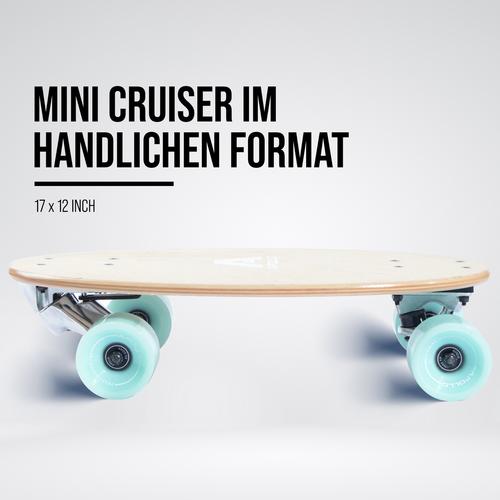 Rückansicht von Apollo Barrel Board Skateboard-Komplettset holz-türkis