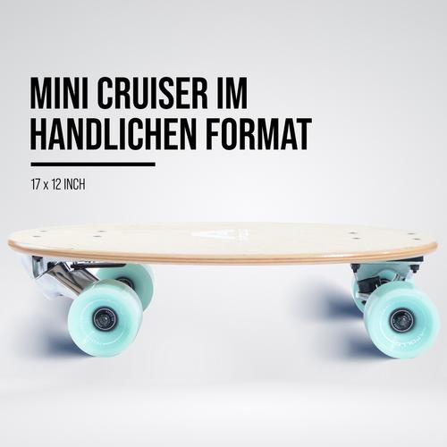 Rückansicht von Apollo Barrel Board Skateboard-Komplettset Savaii holz/türkis