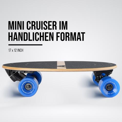 Rückansicht von Apollo Barrel Board Skateboard-Komplettset blau-schwarz