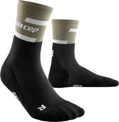 CEP THE RUN COMPRESSION SOCKS MID CUT Laufsocken Damen olive/black