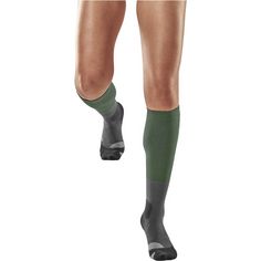 Rückansicht von CEP Hiking Merino Compression Socks Tall Laufsocken Damen green/gray