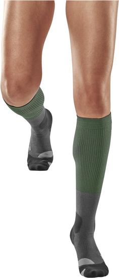 Rückansicht von CEP Hiking Merino Compression Socks Tall Laufsocken Damen green/gray