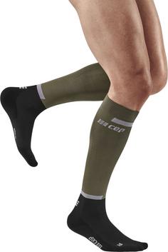 Rückansicht von CEP The Run Laufsocken Herren olive/black