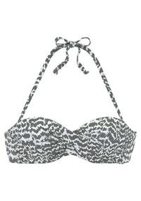 Lascana B&uuml;gel-Bandeau-Bikini-Top Bikini Oberteil Damen - oliv-bedruckt