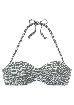 Lascana B&uuml;gel-Bandeau-Bikini-Top Bikini Oberteil Damen oliv-bedruckt