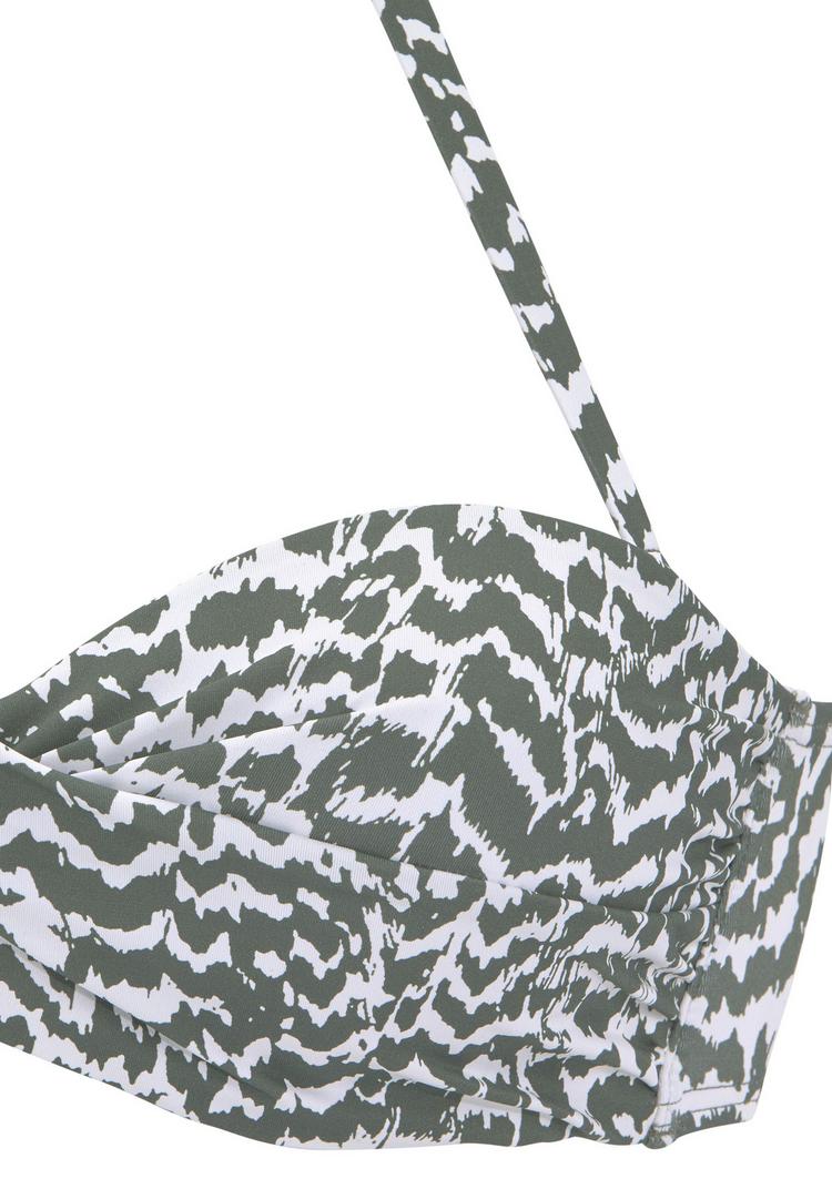 Lascana Lascana B&uuml;gel-Bandeau-Bikini-Top Bikini Oberteil Damen - oliv-bedruckt - 1 | SportScheck
