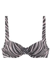 Lascana Bikini Oberteil Damen - schwarz-bedruckt