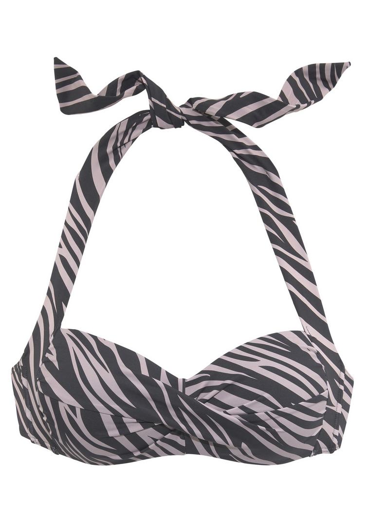 Lascana Lascana Bandeau-Bikini-Top Bikini Oberteil Damen - schwarz-bedruckt - 0 | SportScheck