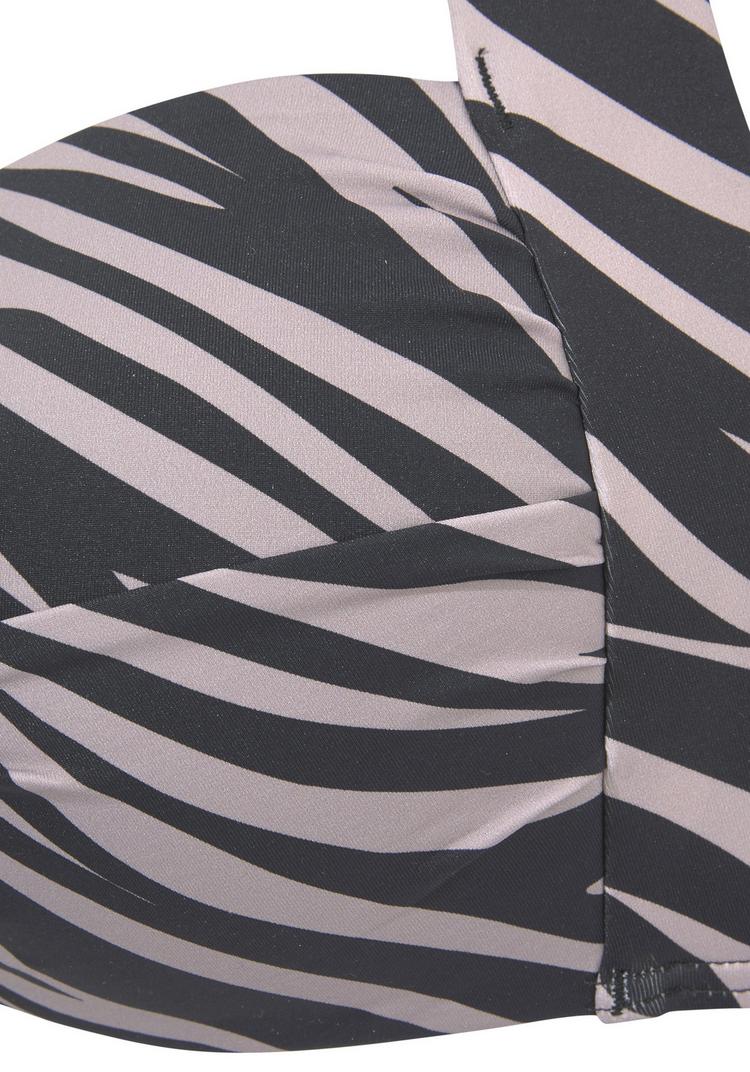 Lascana Lascana Bandeau-Bikini-Top Bikini Oberteil Damen - schwarz-bedruckt - 0 | SportScheck