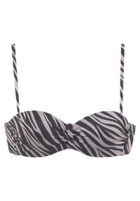 Lascana B&uuml;gel-Bandeau-Bikini-Top Bikini Oberteil Damen - schwarz-bedruckt
