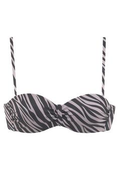 Lascana Bügel-Bandeau-Bikini-Top Bikini Oberteil Damen schwarz-bedruckt