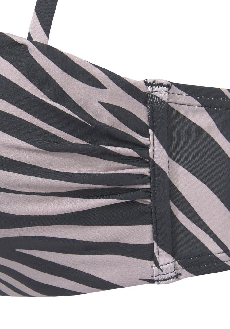 Lascana Lascana B&uuml;gel-Bandeau-Bikini-Top Bikini Oberteil Damen - schwarz-bedruckt - 1 | SportScheck