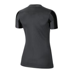 Rückansicht von Nike Division IV Striped Trikot kurzarm Damen Fußballtrikot Damen grauschwarzweiss