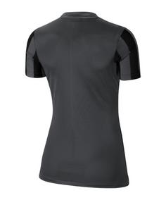 Rückansicht von Nike Division IV Striped Trikot kurzarm Damen Fußballtrikot Damen grauschwarzweiss