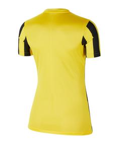 Rückansicht von Nike Division IV Striped Trikot kurzarm Damen Fußballtrikot Damen gelbschwarzweiss