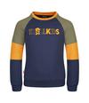 Trollkids Trollfjord Sweatshirt Kinder - Mystisch-Blau/Goldgelb/Moosgr&uuml;n