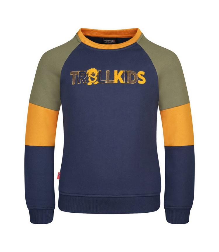 Trollkids Trollkids Trollfjord Sweatshirt Kinder - Mystisch-Blau/Goldgelb/Moosgr&uuml;n - 0 | SportScheck