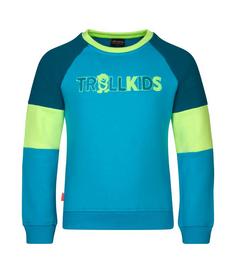 Trollkids Trollfjord Sweatshirt Kinder Vivid-Blau/Limette/Dunkelblau