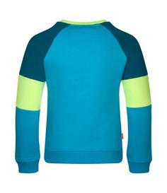 Rückansicht von Trollkids Trollfjord Sweatshirt Kinder Vivid-Blau/Limette/Dunkelblau