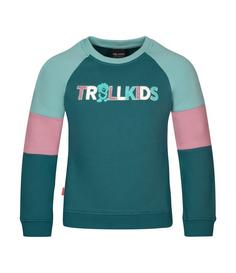 Trollkids Trollfjord Sweatshirt Kinder Blaugrün/Violett/Wasserblau