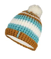 Trollkids Hallingdal Bommelm&uuml;tze M&auml;dchen - Honig/Wasserblau