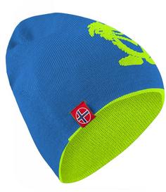 Trollkids Troll Bommelmütze Kinder Vivid-Blau/Limegrün