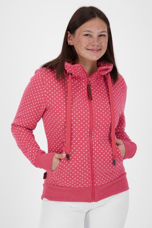 Rückansicht von ALIFE AND KICKIN VivianAK B Sweatjacke Damen fuchsia dots