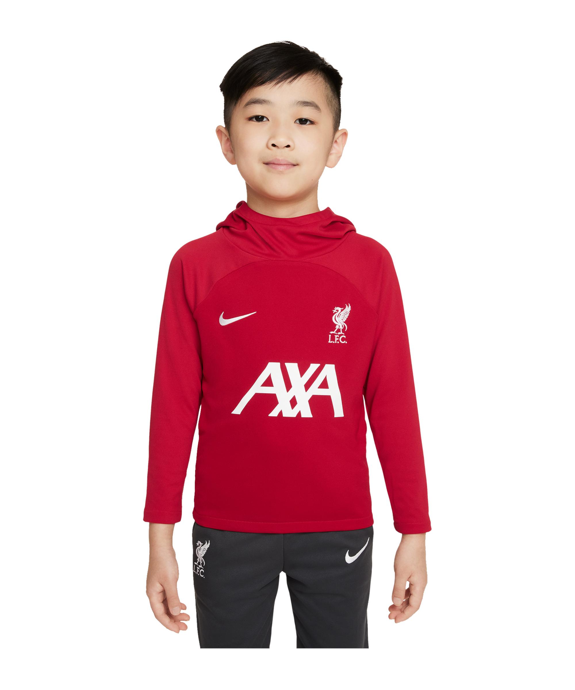 Nike FC Liverpool Academy Hoody Kids Funktionssweatshirt Kinder rotweiss