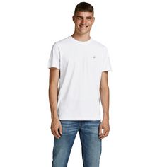 Rückansicht von Jack & Jones T-Shirt T-Shirt Herren Weiß/Grau/Grün/Blau/Schwarz