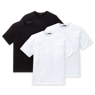 SCHIESSER T-Shirt T-Shirt Herren Schwaz/Weiß