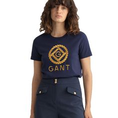 Rückansicht von GANT T-Shirt T-Shirt Damen Blau
