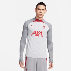 Nike FC Liverpool Strike Drill Funktionssweatshirt Herren grau / weiß